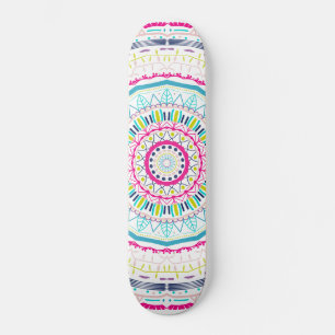 Vibrant Colourful Mandala Art Skateboard