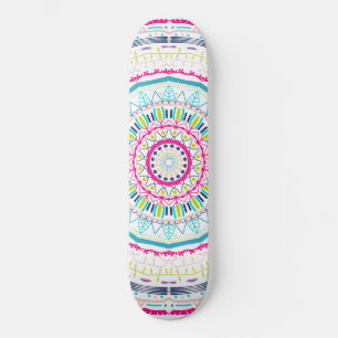 Vibrant Colourful Mandala Art Skateboard