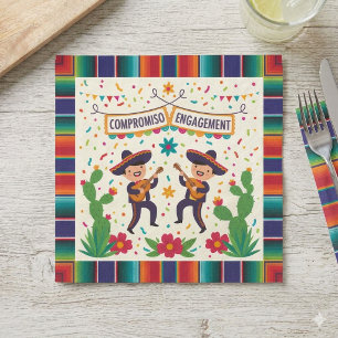 Vibrant Colourful Mexican Mariachi Band Fiesta Napkin
