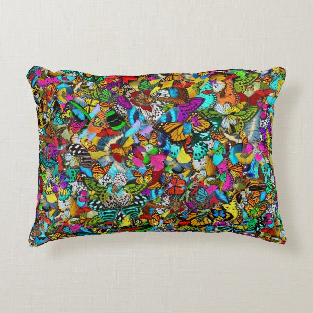 Vibrant Colourful Mosaic Pattern Style Decorative Cushion (Front)