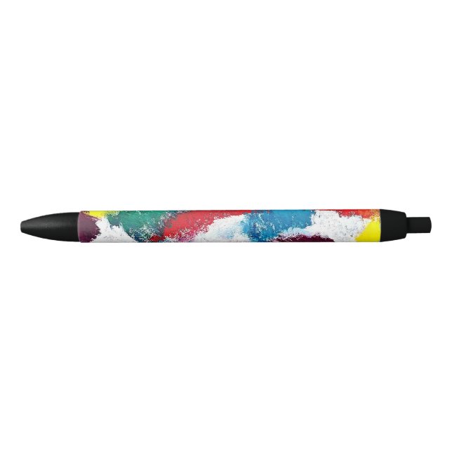 Vibrant Colourful Multicolor Ties Black Ink Pen (Front)