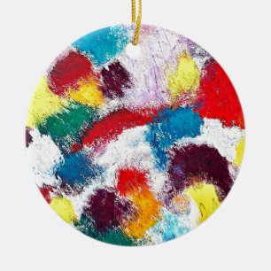 Vibrant Colourful Multicolor Ties Ceramic Ornament