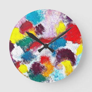 Vibrant Colourful Multicolor Ties Round Clock