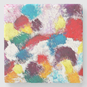 Vibrant Colourful Multicolor Ties Stone Coaster