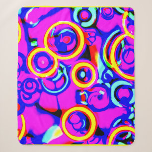Vibrant Colourful Neon Pattern Sherpa Blanket