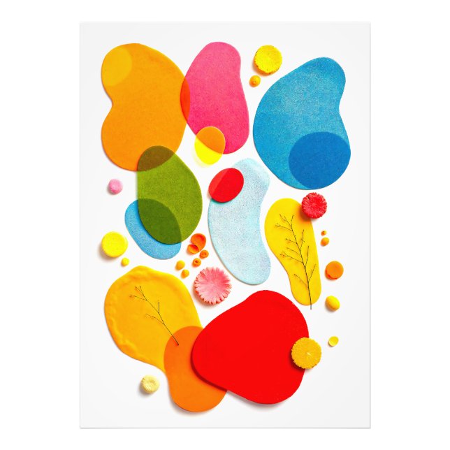 Vibrant Colourful Organic Abstract Shapes Mixed Me Photo Print (Front)