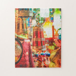 Vibrant Colourful Oriental Lantern Jigsaw Puzzle