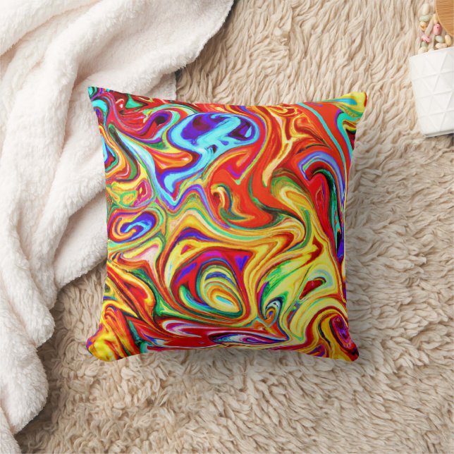 Vibrant Colourful Pattern Artwork Cushion (Blanket)