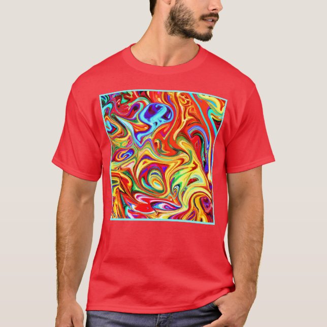 Vibrant Colourful Pattern Artwork T-Shirt (Front)