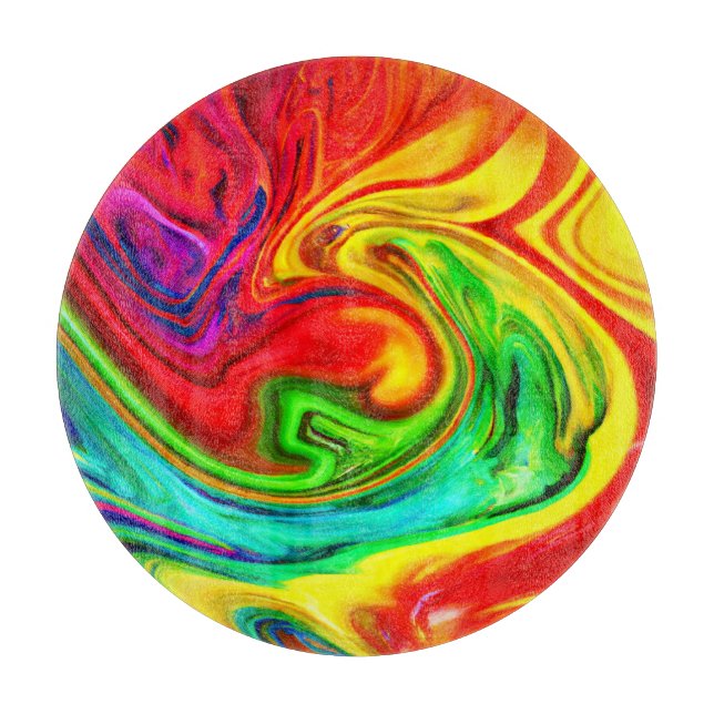 Vibrant Colourful Pattern Cutting Board (Front)