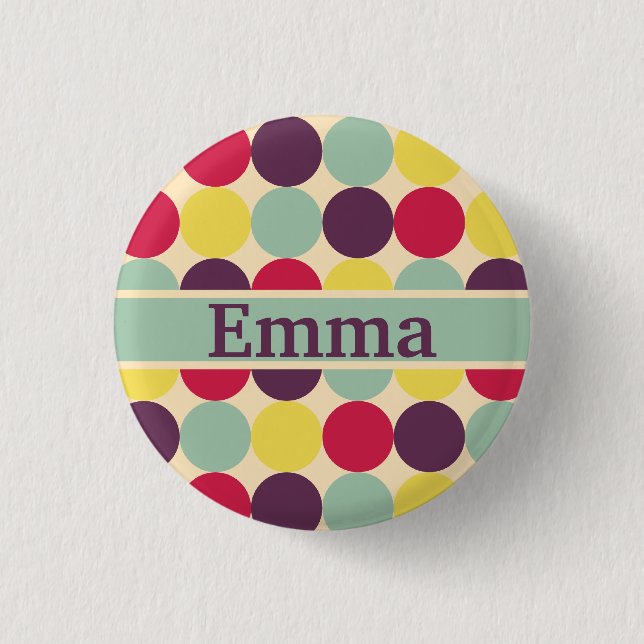 Vibrant Colourful Polka Dot Pattern 3 Cm Round Badge (Front)