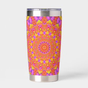 Vibrant Colourful Psychedelic Abstract Kaleidoscop Insulated Tumbler