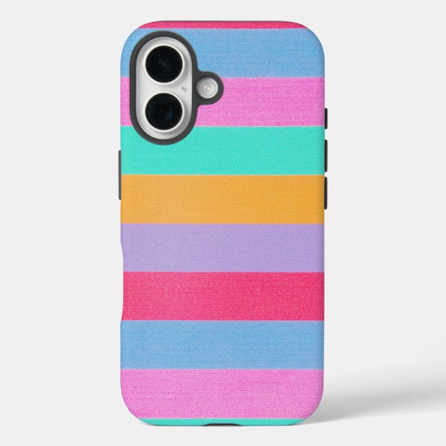Vibrant Colourful Retro Stripes Case-Mate iPhone Case (Back)