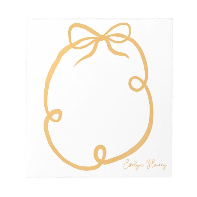 Vibrant Colourful Ribbow Bow Wavy Border Notepad (Front)