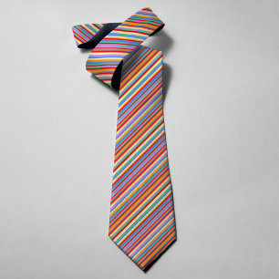 Vibrant Colourful Stripes Classic Retro Vintage Tie