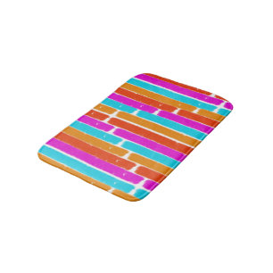 Vibrant Colourful Stripes Design - Bath Mat