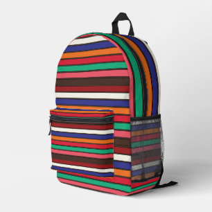 Vibrant Colourful Stripes Travel Printed Backpack