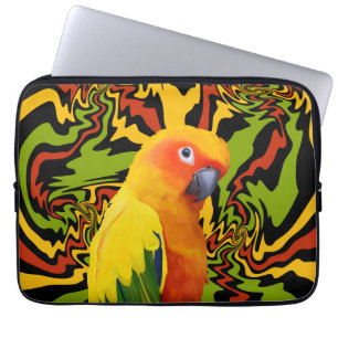Vibrant Colourful Sun Conure Parrot Laptop Sleeve
