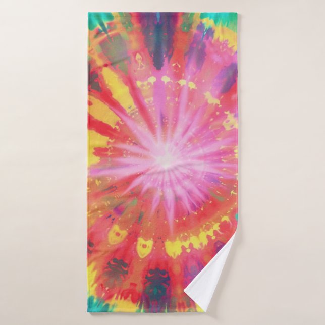 Vibrant Colourful Tie-Dye #1 Bath Towel (Bath Towel)