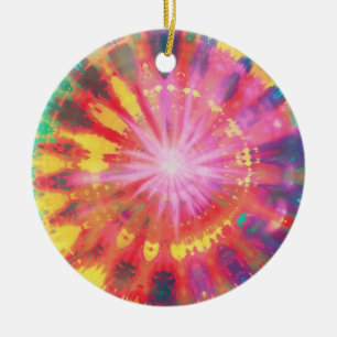 Vibrant Colourful Tie-Dye #1 Ceramic Ornament