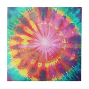 Vibrant Colourful Tie-Dye #1 Ceramic Tile