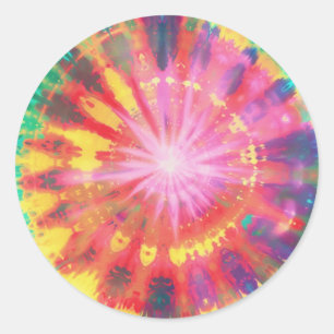 Vibrant Colourful Tie-Dye #1 Classic Round Sticker