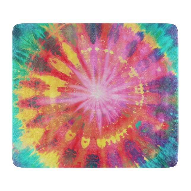 Vibrant Colourful Tie-Dye #1 Cutting Board (Front)