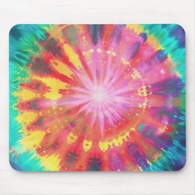 Vibrant Colourful Tie-Dye #1 Mouse Pad (Front)