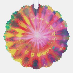 Vibrant Colourful Tie-Dye #1 Tree Decoration Card