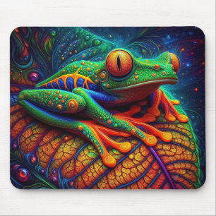 Vibrant Colourful Tree Frog Mouse Pad