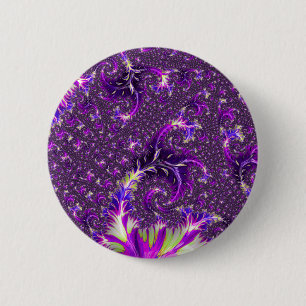 Vibrant Colourful Trippy Groovy Boho Spiral Fracta 6 Cm Round Badge