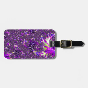 Vibrant Colourful Trippy Groovy Boho Spiral Fracta Luggage Tag