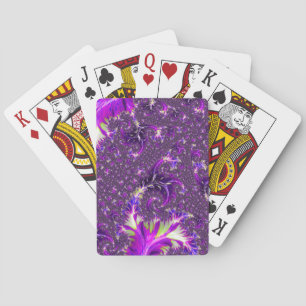 Vibrant Colourful Trippy Groovy Boho Spiral Fracta Playing Cards