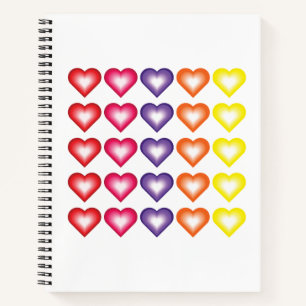 Vibrant Colourful Valentine's Hearts Notebook