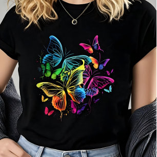Vibrant Colourful Watercolor Butterfly Women’s T-Shirt