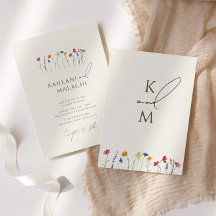 Vibrant Colourful Wildflower Modern Wedding