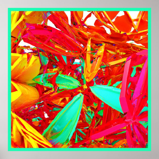 Vibrant Colours Abstract Pattern Poster (Front)