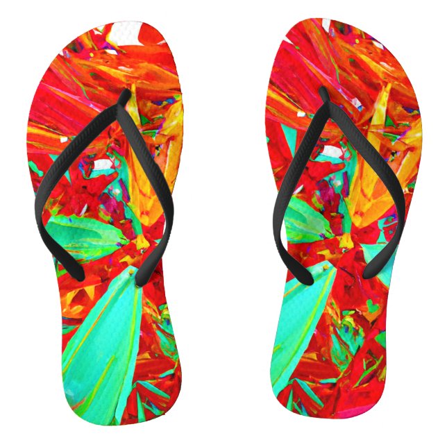 Vibrant Colours Abstract Pattern Thongs (Footbed)