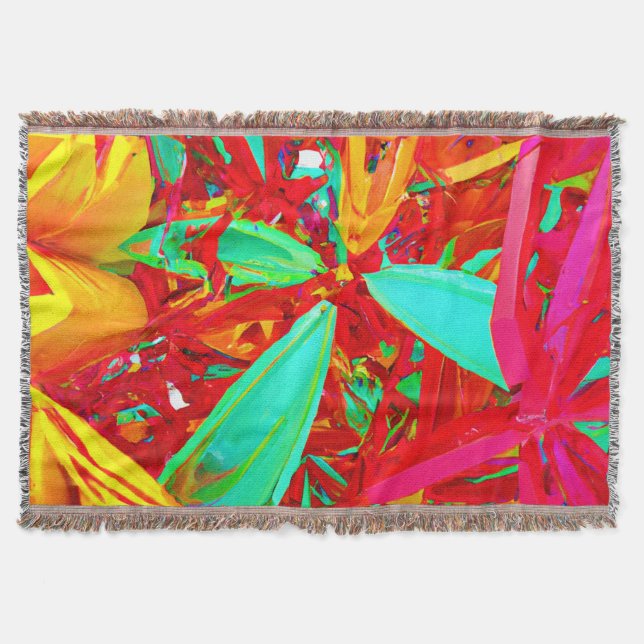 Vibrant Colours Abstract Pattern Throw Blanket (Front)