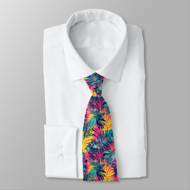 Vibrant Colours Exotic Pattern Tie (Tied)