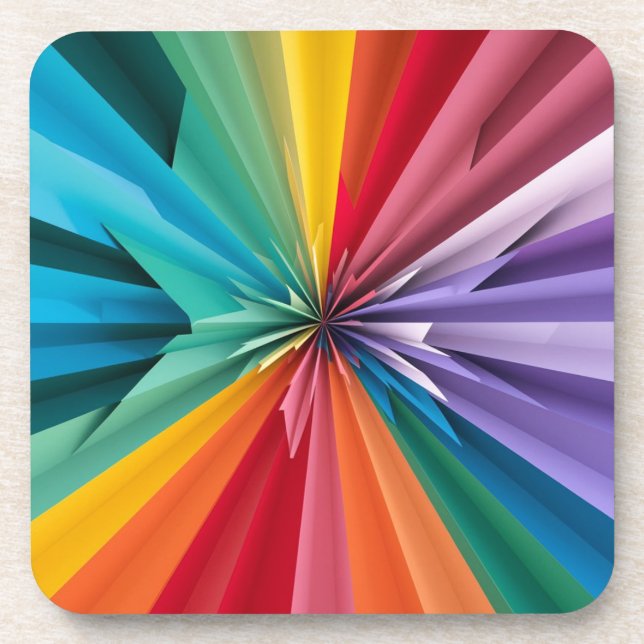 Vibrant Colours Hard Plastic Coaster (Front)