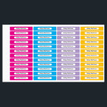 Vibrant Colours Kid Name Rectangle Name Sticker<br><div class="desc">Organise belongings with this energetic blue, purple, magenta, yellow rectangle name sticker. The cool, vibrant hue makes it easy to spot and identify personal items, especially for children heading to school or camp. This sticker offers a clear white space for names, ensuring every item is uniquely identified. Add a splash...</div>
