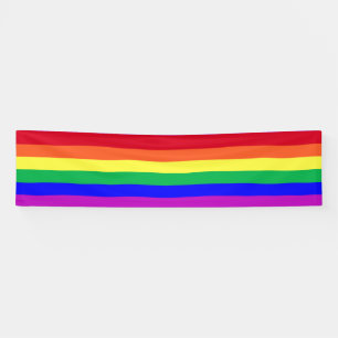Vibrant Colours LGBTQ Pride Rainbow Stripes Party Banner