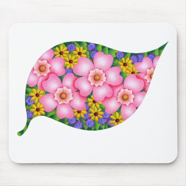 Vibrant colours of flowers. mouse pad (Front)