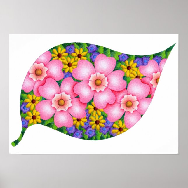 Vibrant colours of flowers. poster (Front)