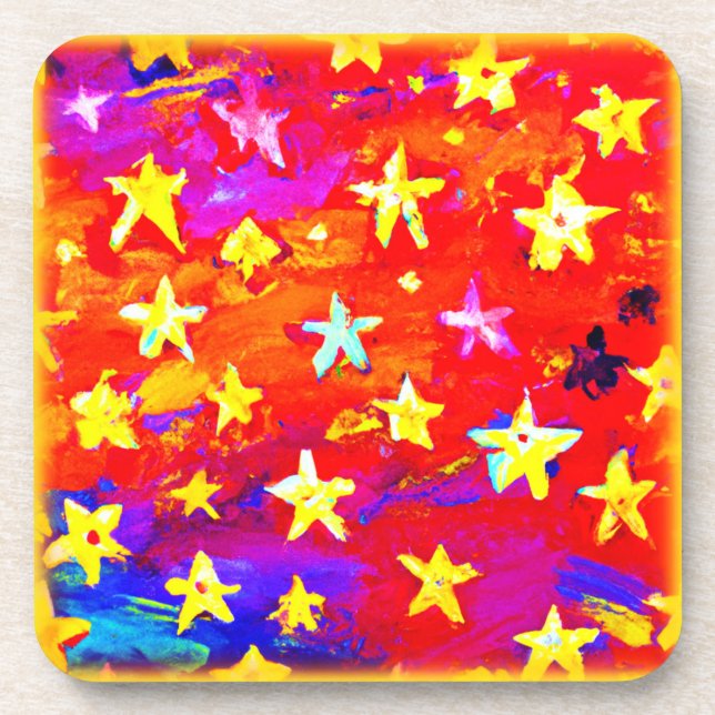 Vibrant Colours of Stars. Buy Now Coaster (Front)
