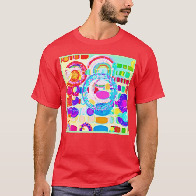 Vibrant Colours Random Pattern T-Shirt (Front)