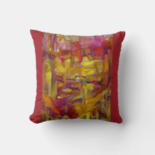 Vibrant colours "reeds in nature" cushion