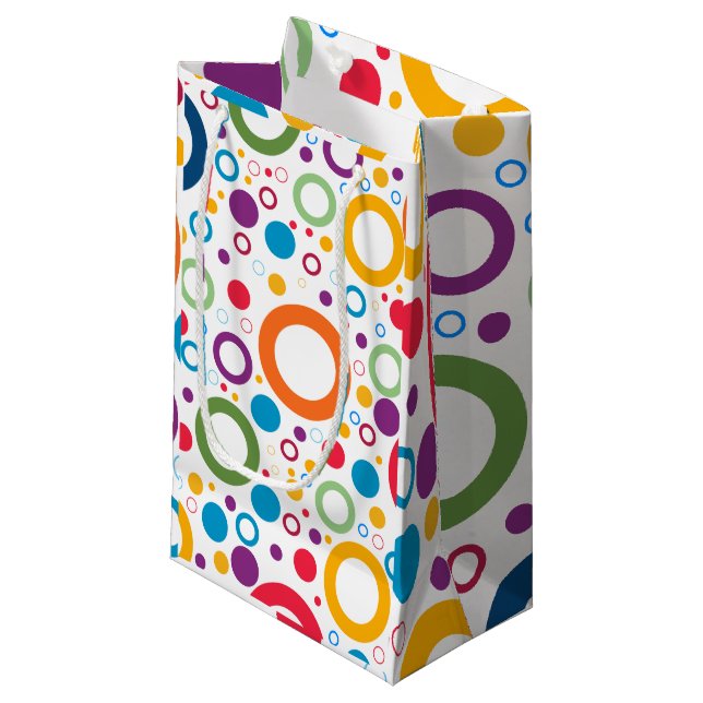 Vibrant Colours Rings  Small Gift Bag (Front Angled)