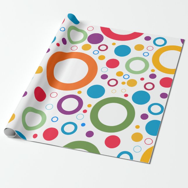 Vibrant Colours Rings  Wrapping Paper (Unrolled)